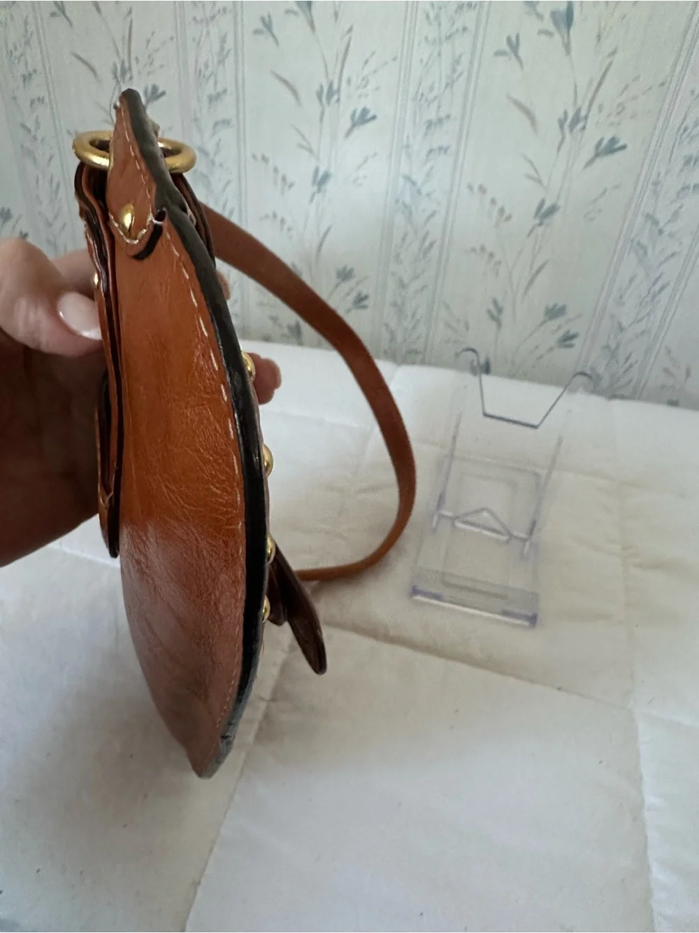 Michael Kors Vintage Leather Studded Wristlet